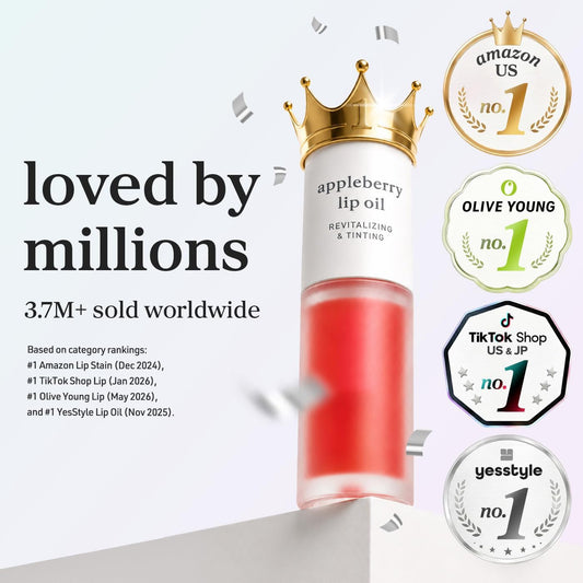 Korean Lip Oil - Applecherry - Plumping & Hydrating Tinted Lip Gloss