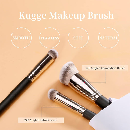 Makeup Brushes, 2Pcs Foundation & under Eye Concealer Brush Set