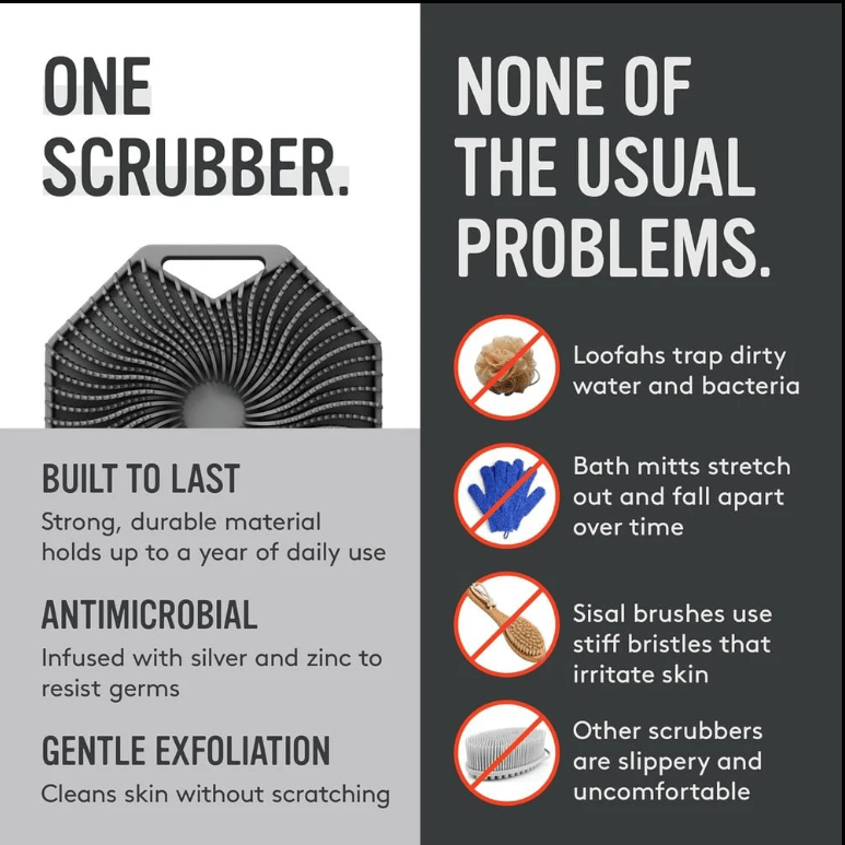 Sud Scrub Antimicrobial Silicone Body Scrubber