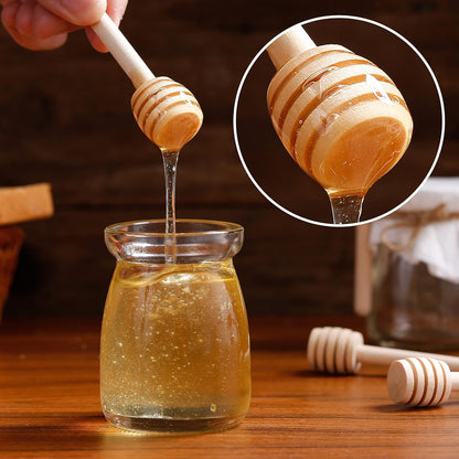 25 Pcs Honey Sticks Dipper, 3 Inch Mini Wooden Honeycomb Stick