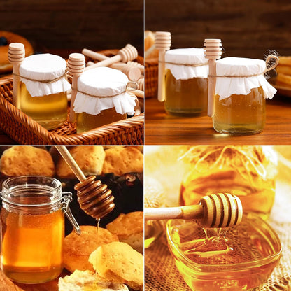25 Pcs Honey Sticks Dipper, 3 Inch Mini Wooden Honeycomb Stick