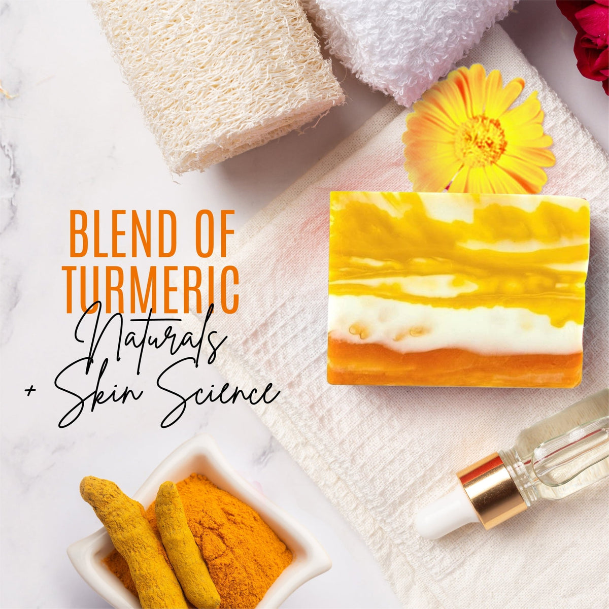 Organic TURMERIC Soap Bar Face & Body Cleanser - 3.5 OZ (Pack 6)