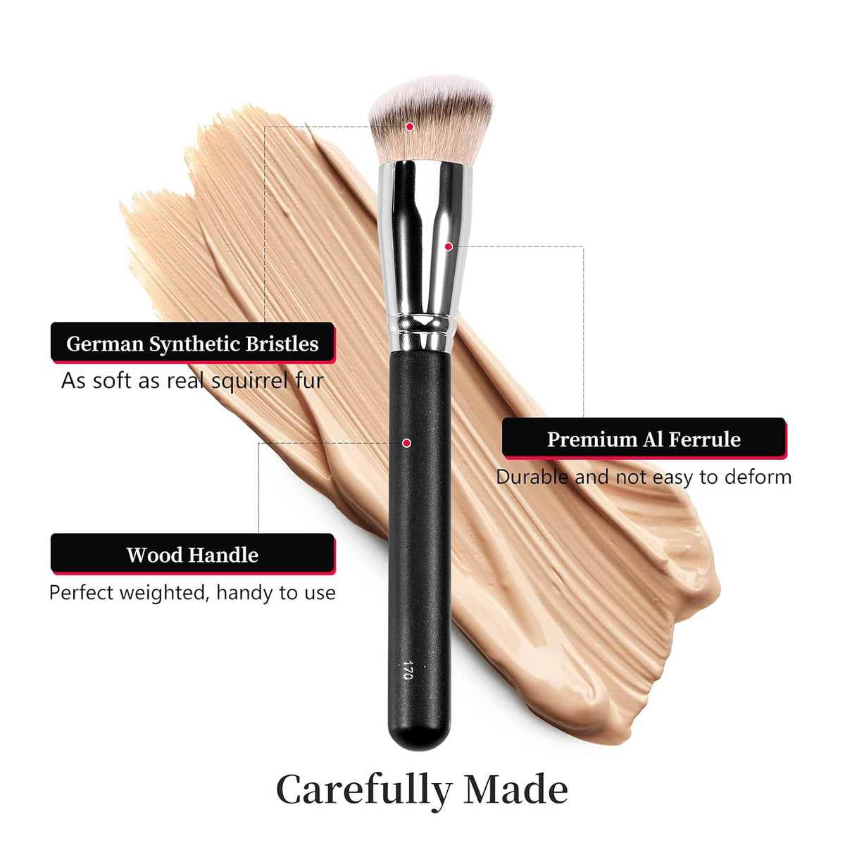 Makeup Brushes, 2Pcs Foundation & under Eye Concealer Brush Set