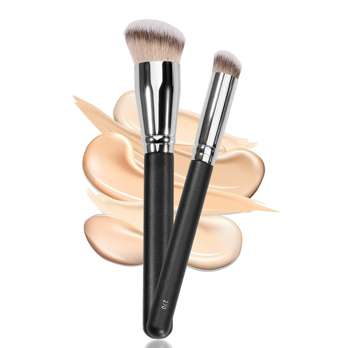 Makeup Brushes, 2Pcs Foundation & under Eye Concealer Brush Set