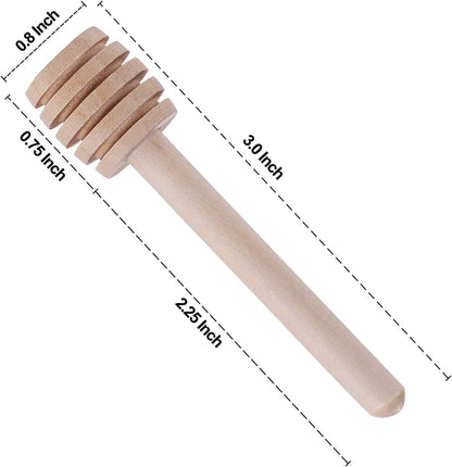 25 Pcs Honey Sticks Dipper, 3 Inch Mini Wooden Honeycomb Stick