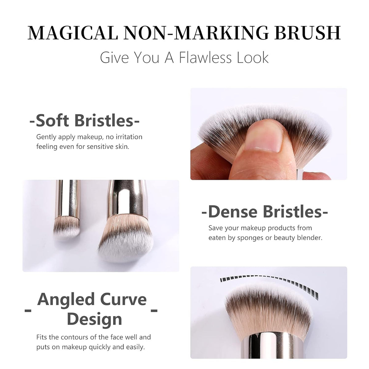 Makeup Brushes, 2Pcs Foundation & under Eye Concealer Brush Set