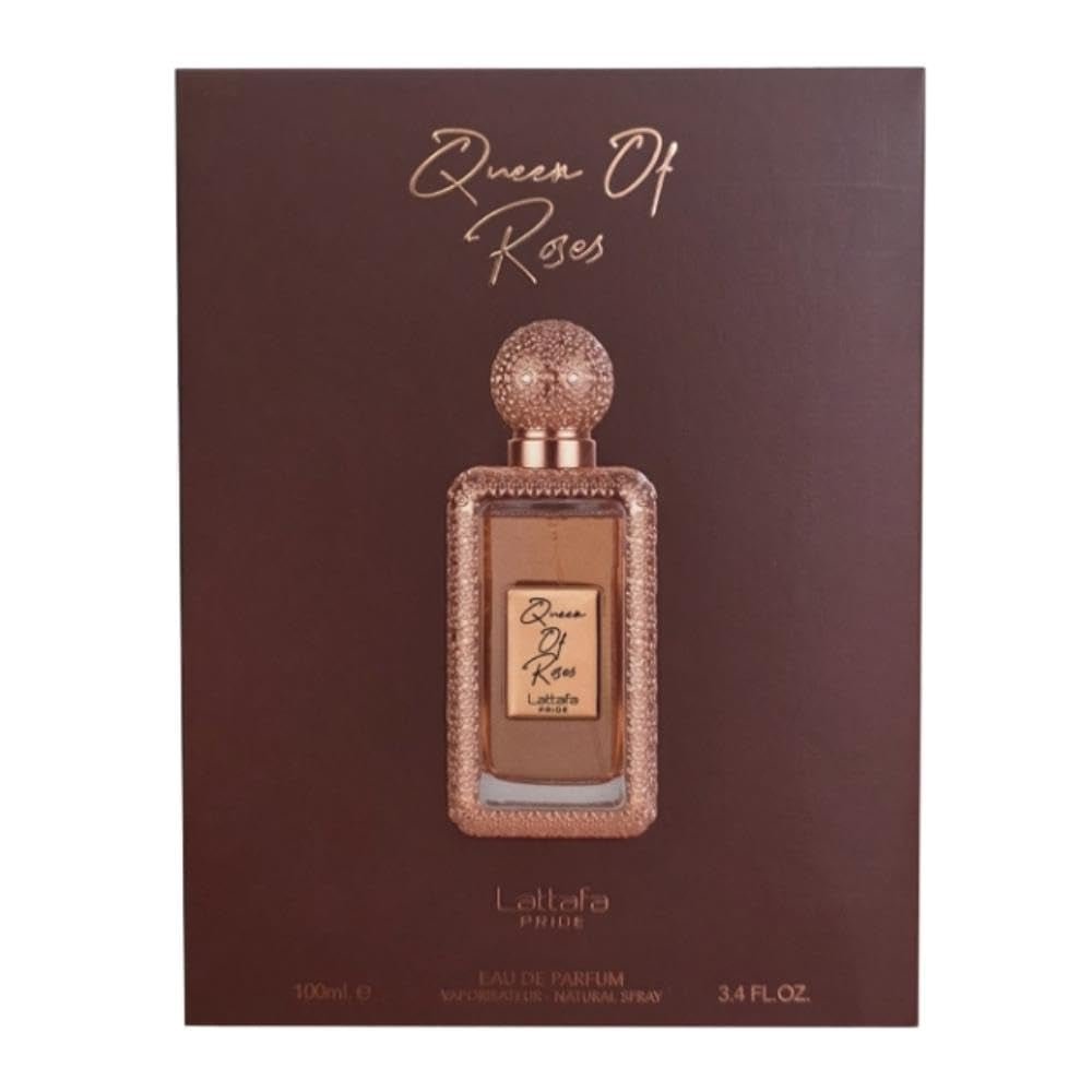 Lattafa Pride Queen of Roses Eau De Parfum 100Ml / 3.4 Oz – Feminine Floral & Oriental Arabian Perfume with Rose, Pink Pepper, Saffron & Amber – Long‑Lasting Women’S Fragrance